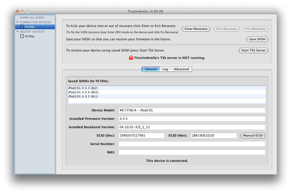 Hopefully, you will have some useful blobs in the list, such as 4.3.3 which is the current golden firmware in terms of jailbreaking.