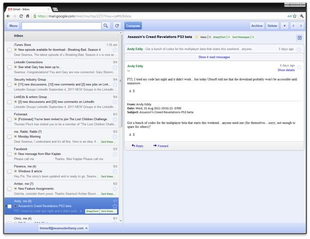 offline google mail - chrome web app