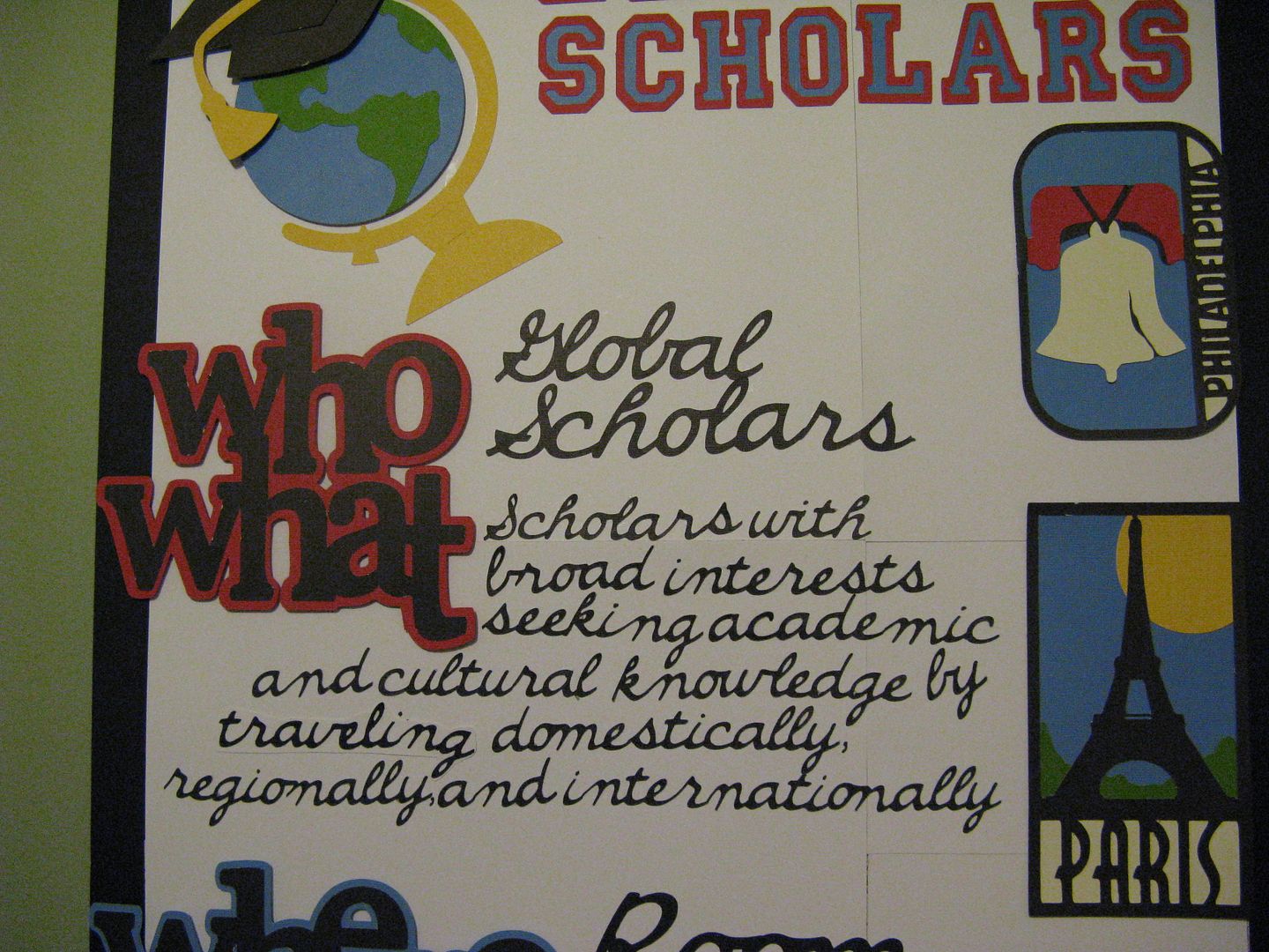 Designs For A Poster Board. Courtney Lane Designs: Global Scholars poster board made using Varsity
