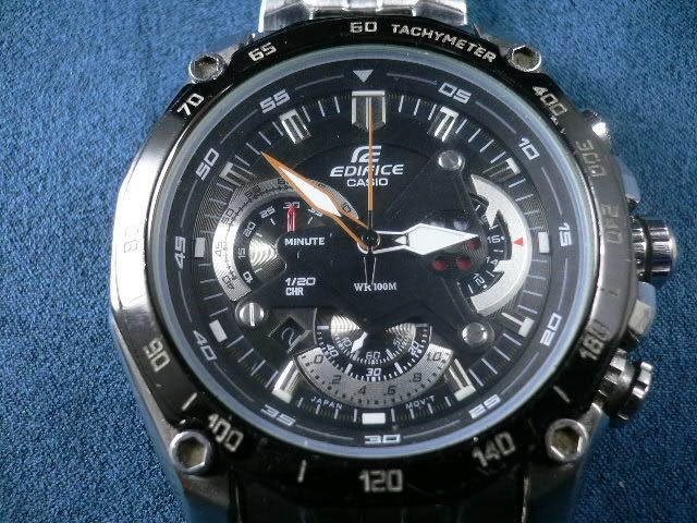 edifice casio 1/20 chronograph wr100m st steel japan (5147) ef