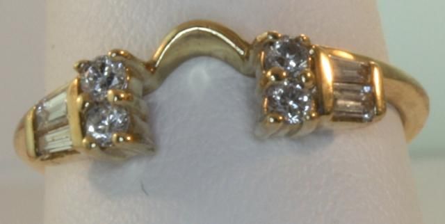 14k yellow gold 20ct diamond wedding band ring wrap vintage estate antique