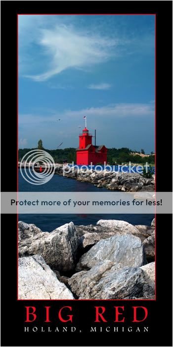 big red holland lighthouse panoramic print 10 x 20
