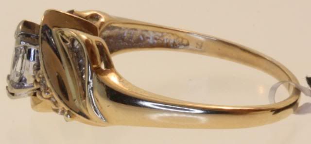 14k yellow gold diamond engagement ring estate vintage antique .92ct 4 