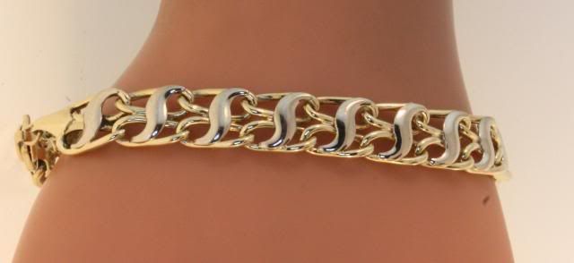 14k yellow gold 9.25mm designer bracelet 8.2g vintage estate antique 7 