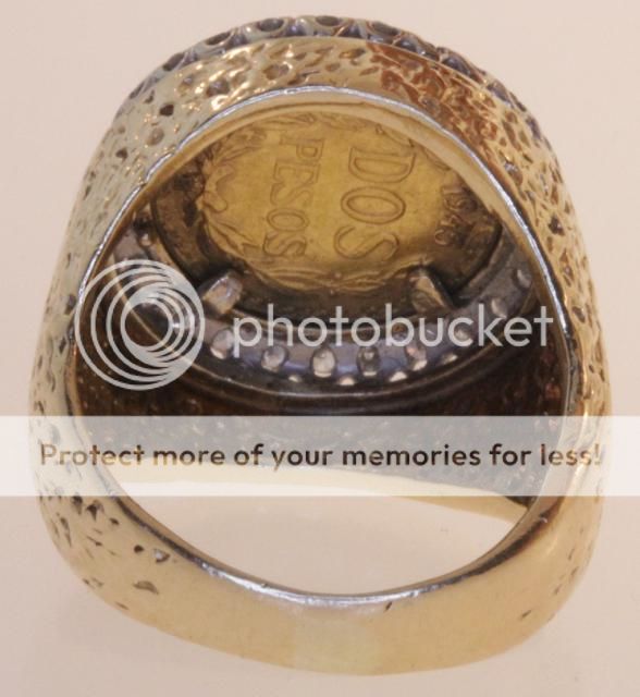 有关以下物品的详细资料: 14k yellow gold mexican dos pesos .