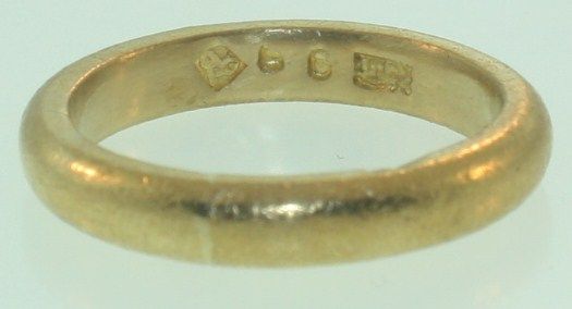 22k yellow gold gents wedding band ring mens estate 12.1g  