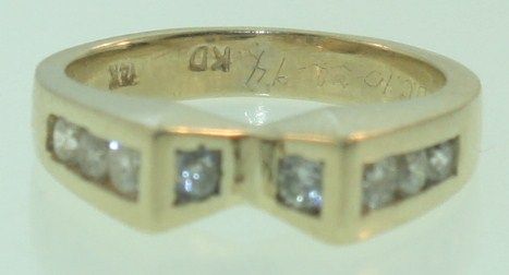 14k yellow gold .48ct diamond wedding 4.5mm band ring 5  