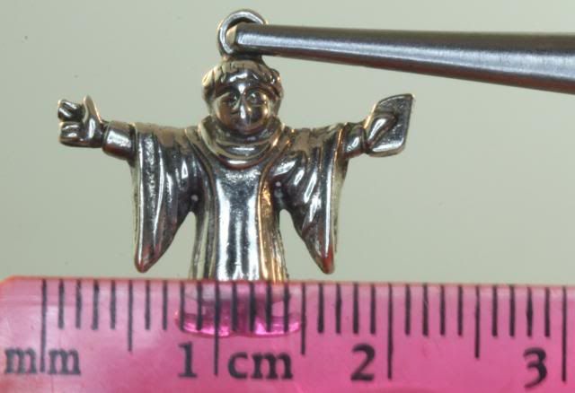 sterling 835 silver priest pendant charm vintage 3.8g  