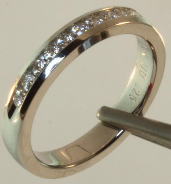 14k white gold .25ct VS2 G diamond wedding band ring estate antique 